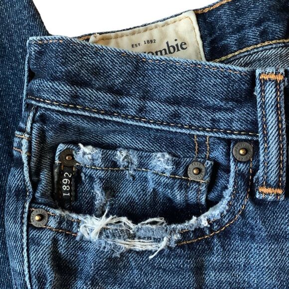 Abercrombie Kids Classic straight Destroyed Distressed Jeans 16 Slim - Picture 7 of 13